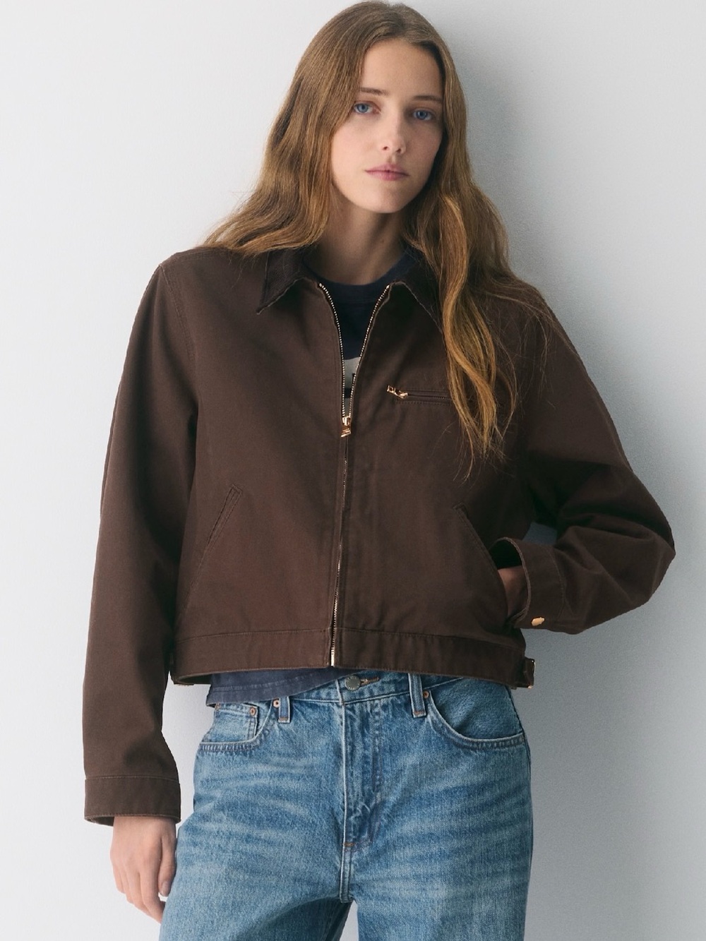 Women Green TNA  Zip-Front Utility Jacket